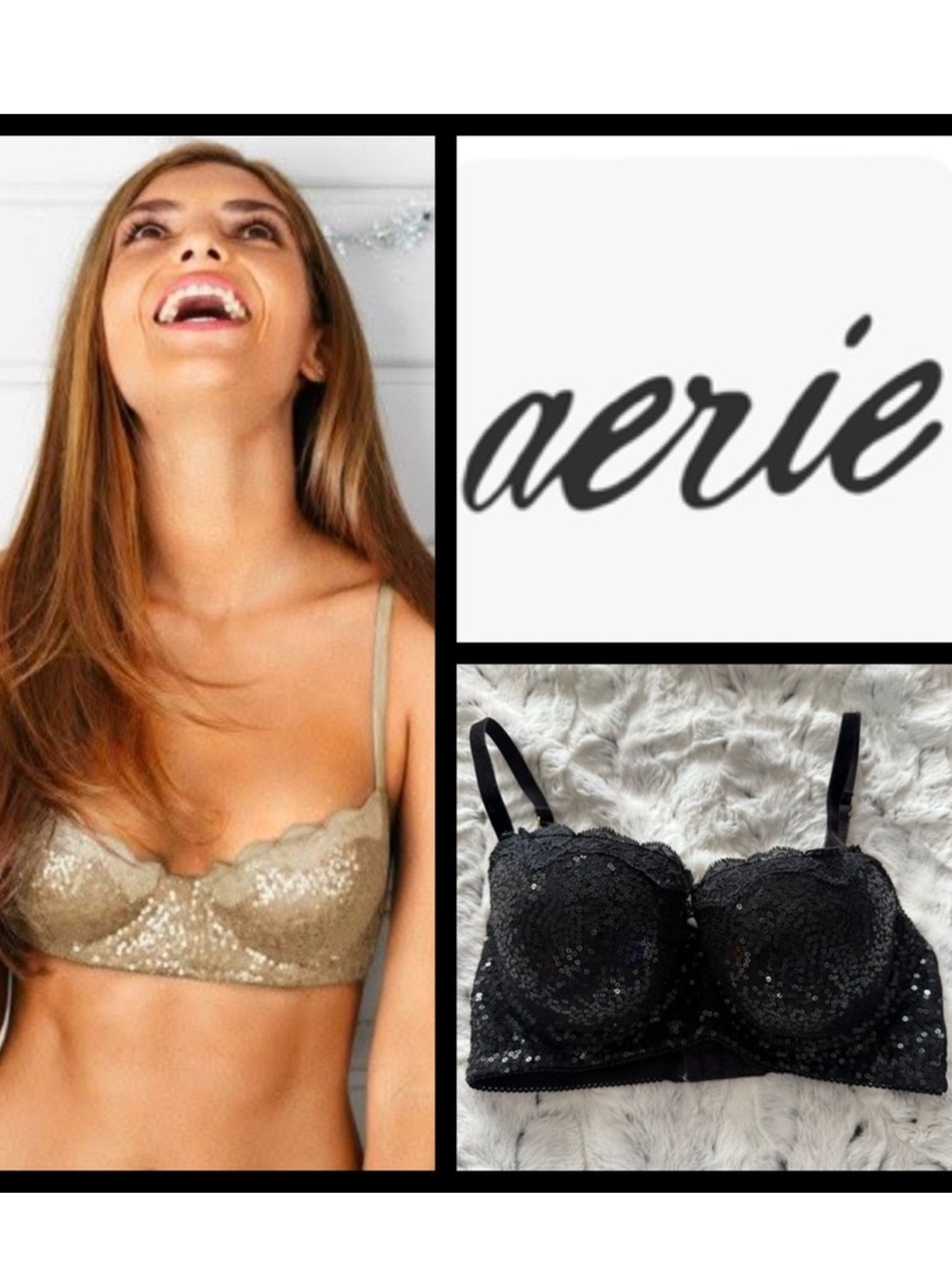 NWOT Aerie Sequin Juliet Balconette Bra